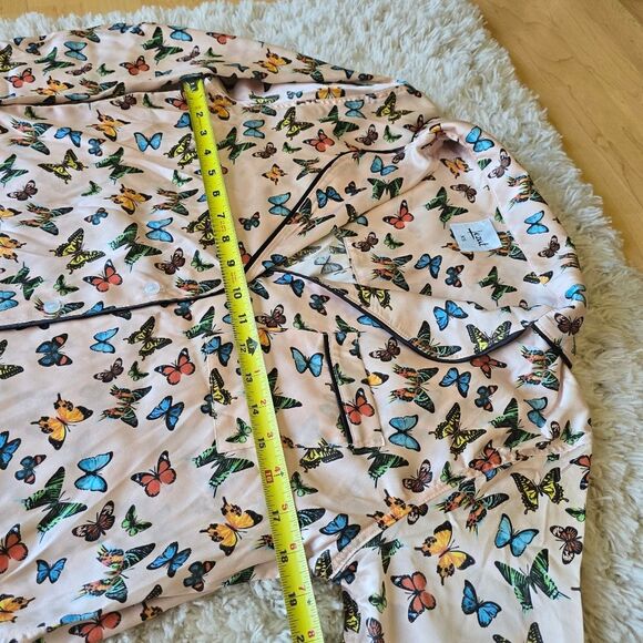 LEZAT Butterfly Pjs Set Size XS 100% Silk Pink Blue - Picture 7 of 14